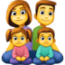 👨‍👩‍👧‍👦 family: man, woman, girl, boy display on Facebook